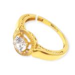 Beautiful Plain Design Gold Ring for Ladies with Single Stone